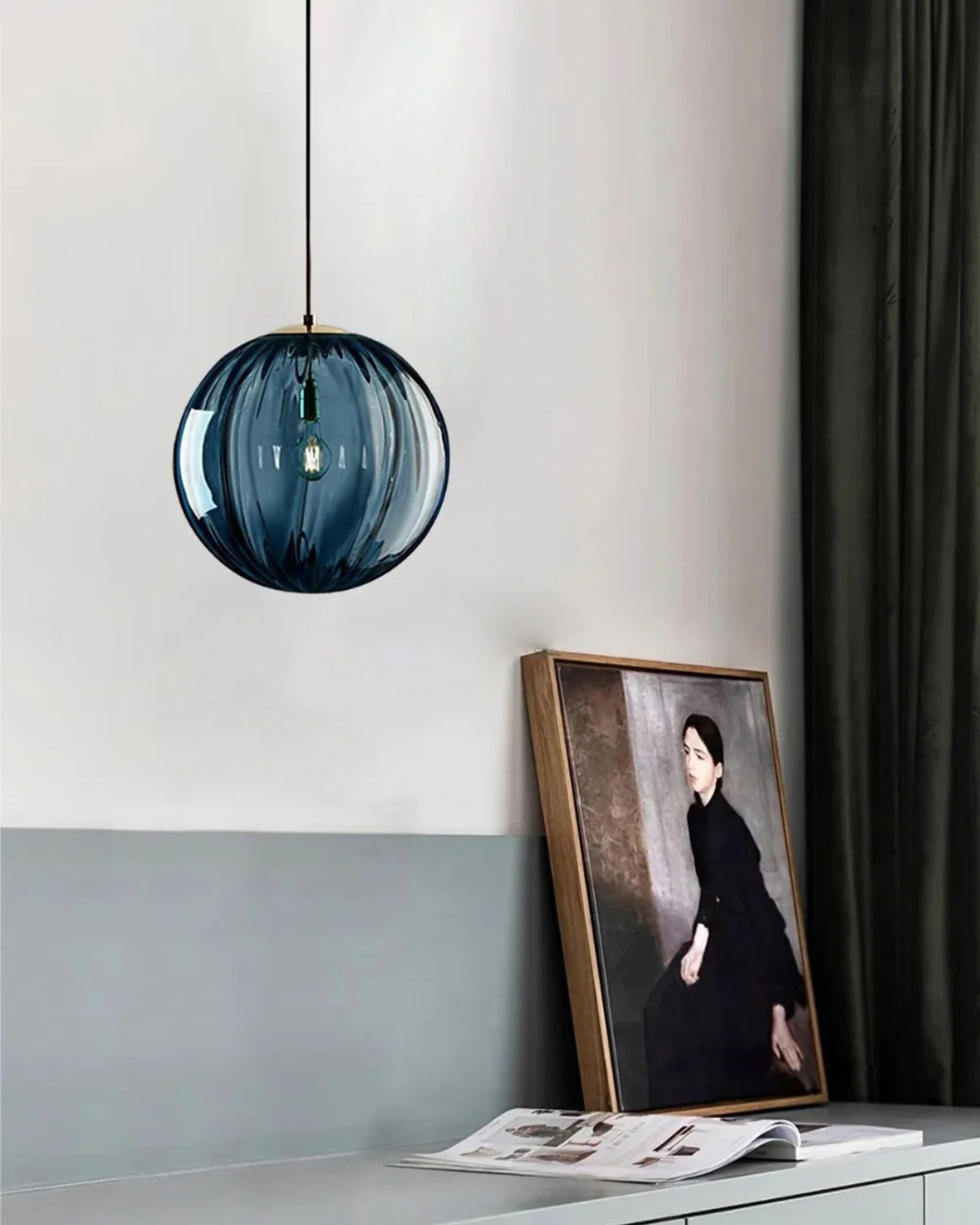 VeraLux Amber Glass Pendant Ceiling Light Vintage Warmth - OpalDwell