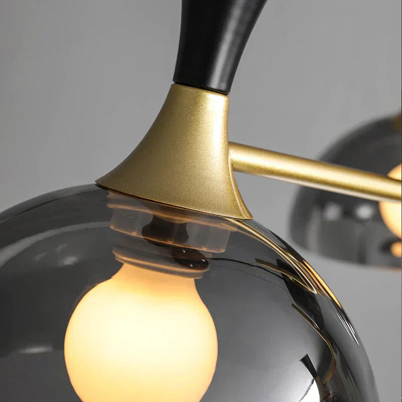 Lucentus | LED Chandelier in Black Glass - OpalDwell
