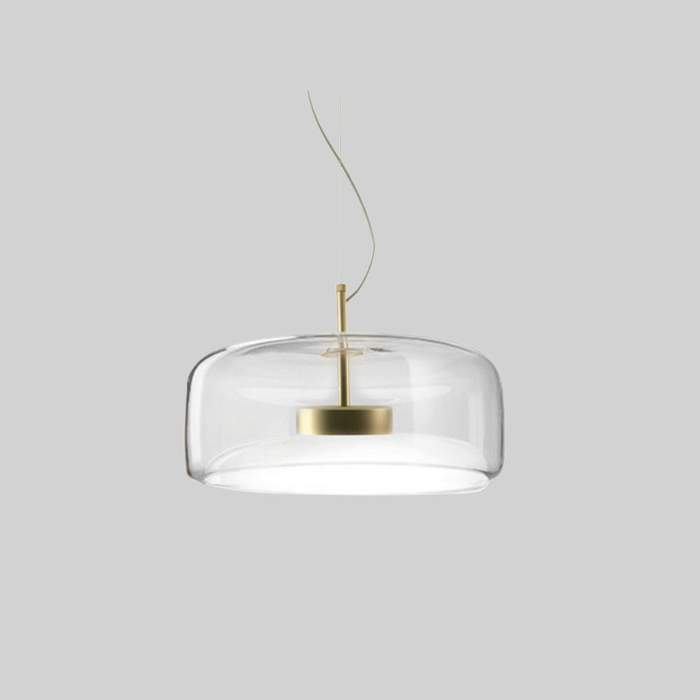 Marisol Retro LED Pendant Light Gold Amber Glass Bedroom - OpalDwell