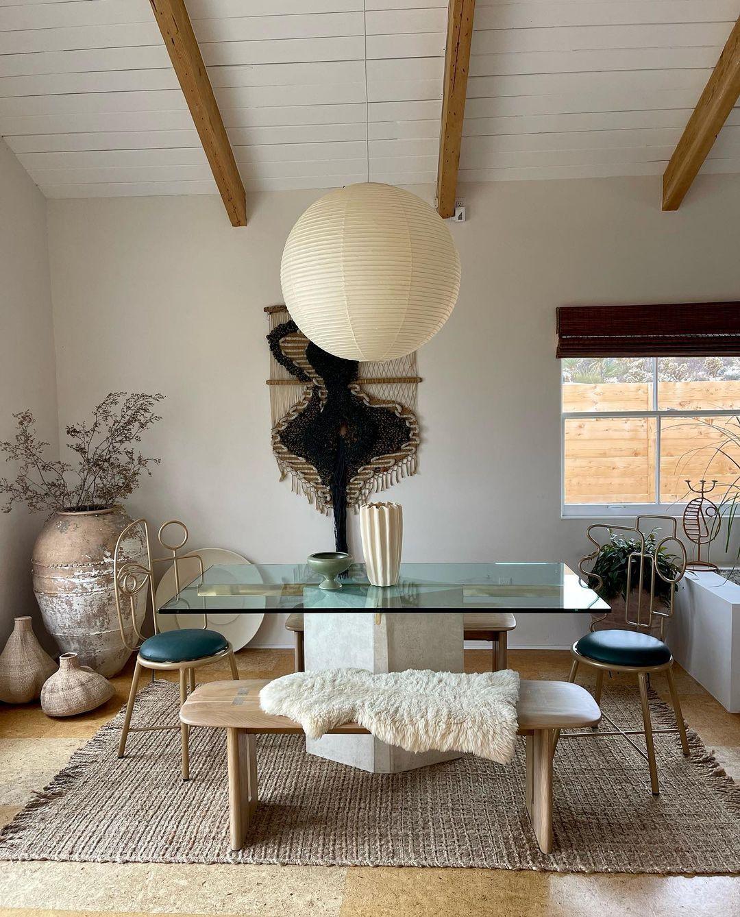 Kirei Studio Pendant Light Akari Inspired Mid Century Lamp OpalDwell