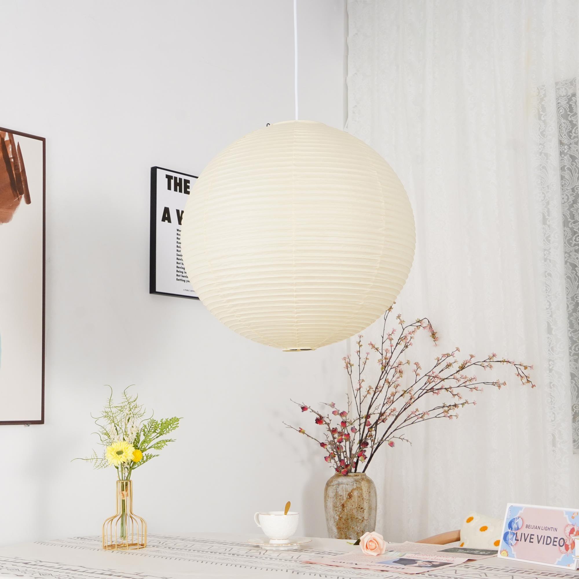 Kirei Studio Pendant Light Akari Inspired Mid Century Lamp OpalDwell