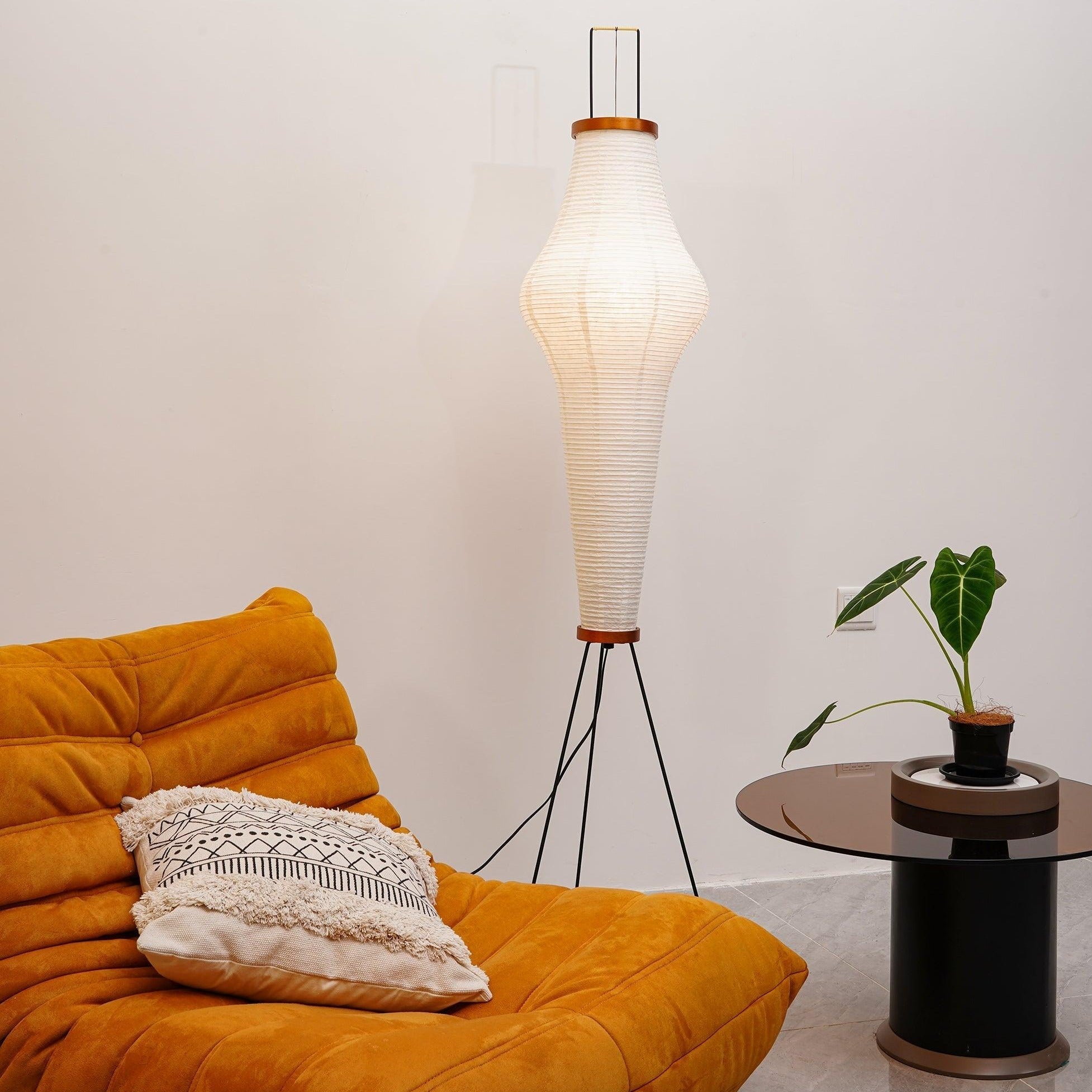 Kaze Rice Paper Floor Lamp - Japanese-Inspired Ambient Glow OpalDwell