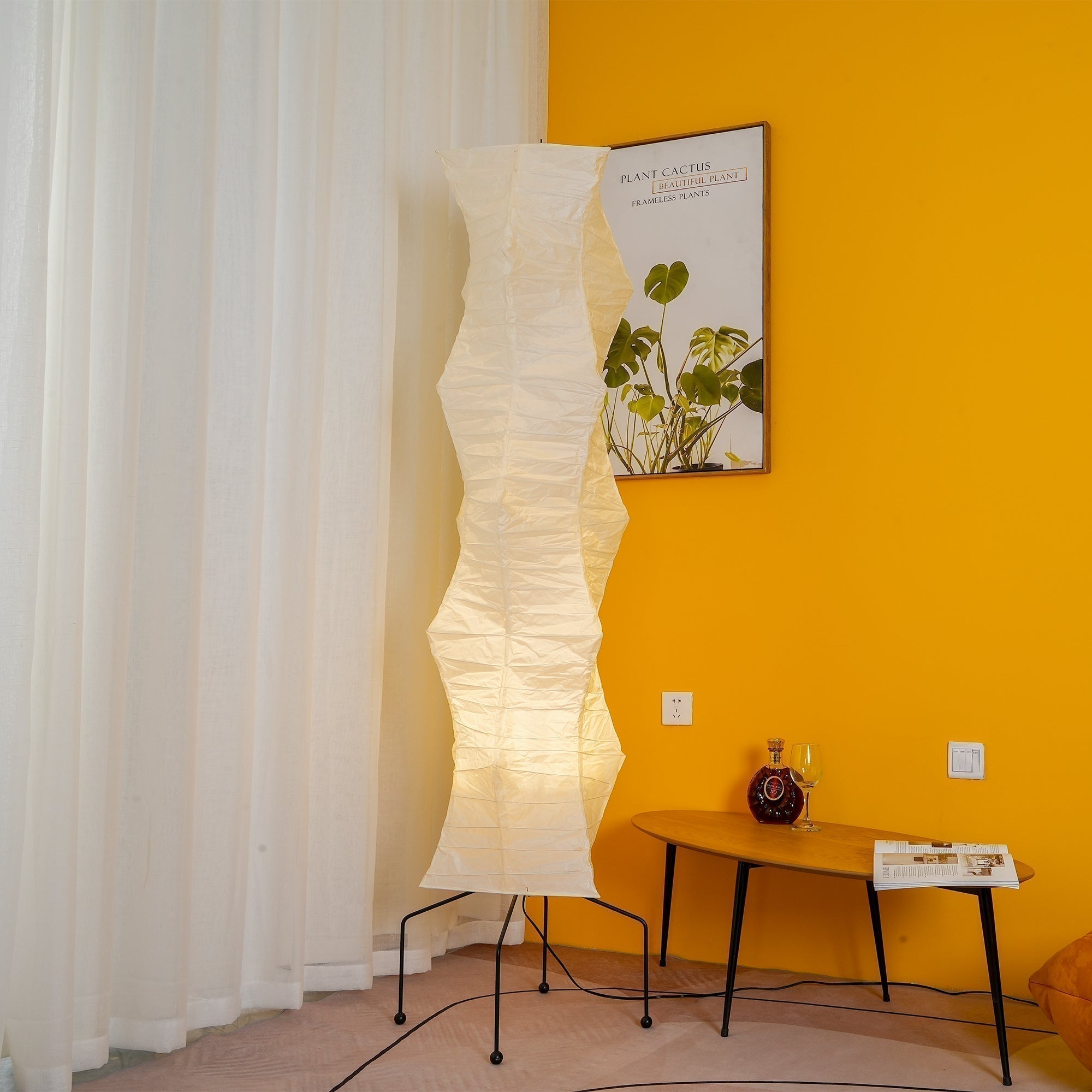 Kaze Rice Paper Floor Lamp - Japanese-Inspired Ambient Glow OpalDwell