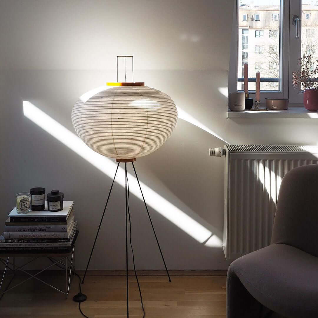 Kazumi Rice Paper Floor Lamp by OpalDwell Soft Ambient Glow OpalDwell