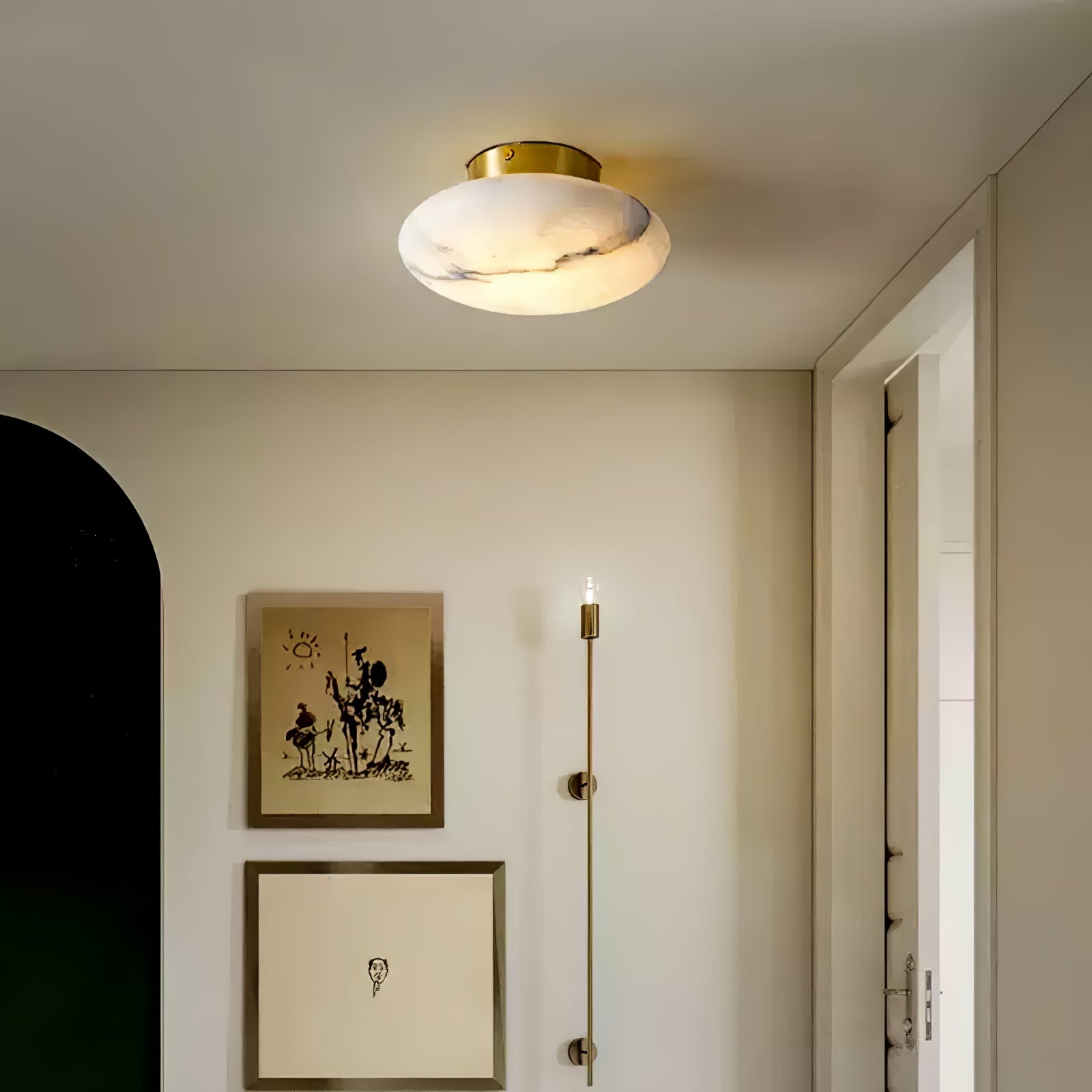 LuminaVeil Alabaster Wall Light for Elegant Interiors OpalDwell