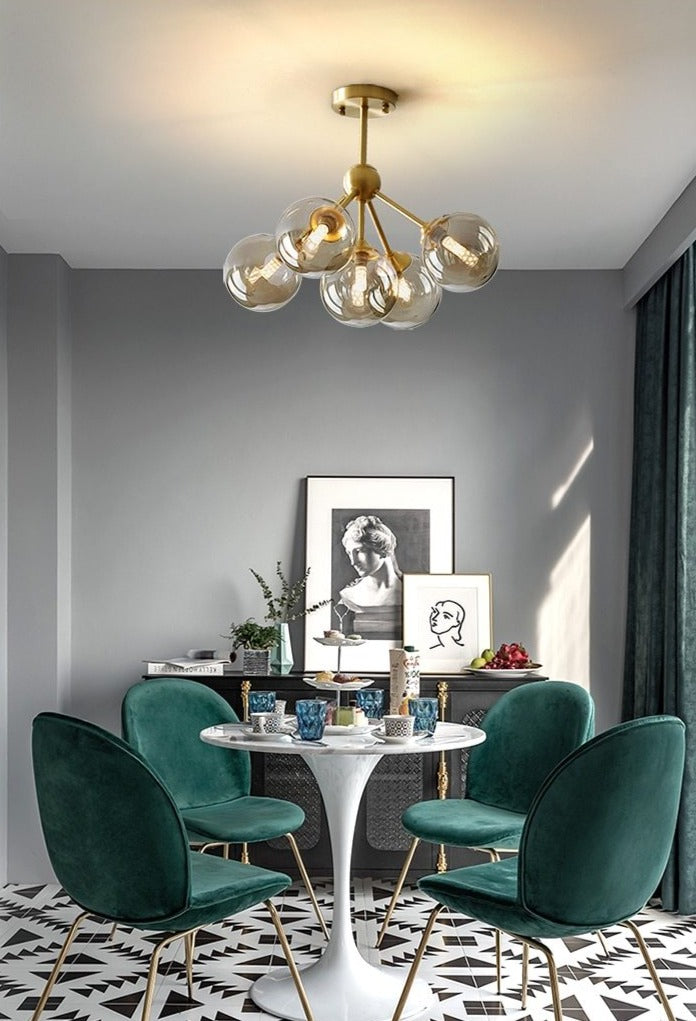 Aurora Stylish Modern Copper Dining Room Chandelier Light OpalDwell