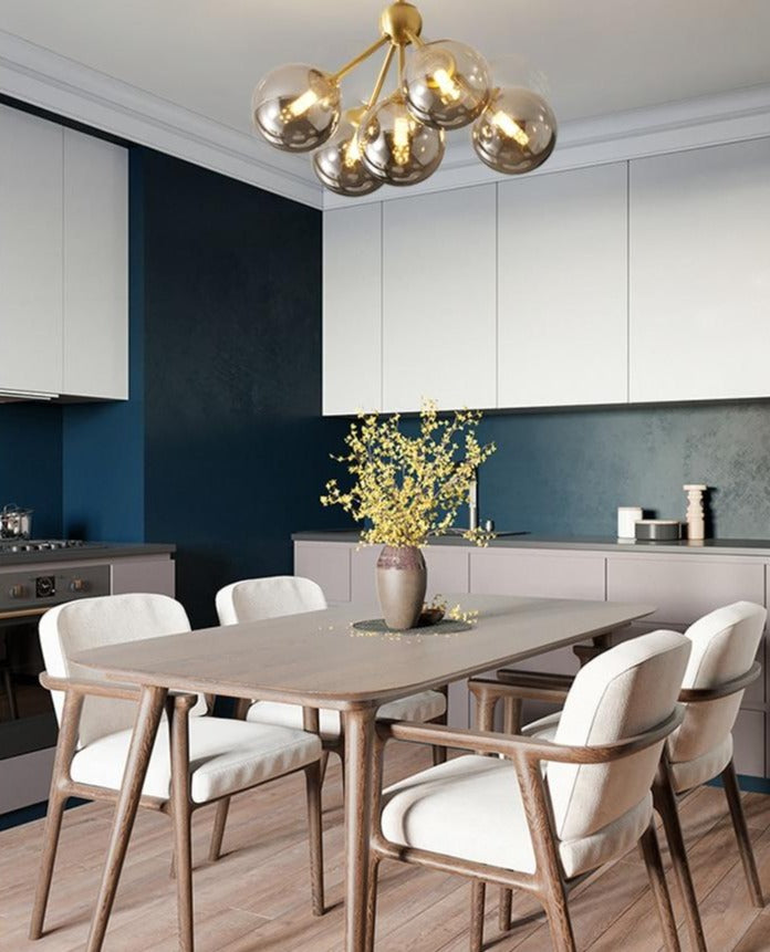 Aurora Stylish Modern Copper Dining Room Chandelier Light OpalDwell