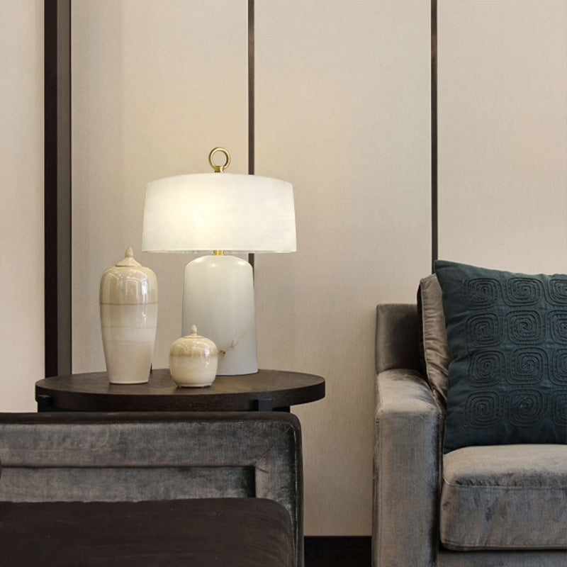 Alabaster Table Lamp For Modern Bedside Lighting In Elegant Interiors OpalDwell