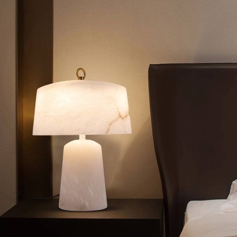 Alabaster Table Lamp For Modern Bedside Lighting In Elegant Interiors OpalDwell