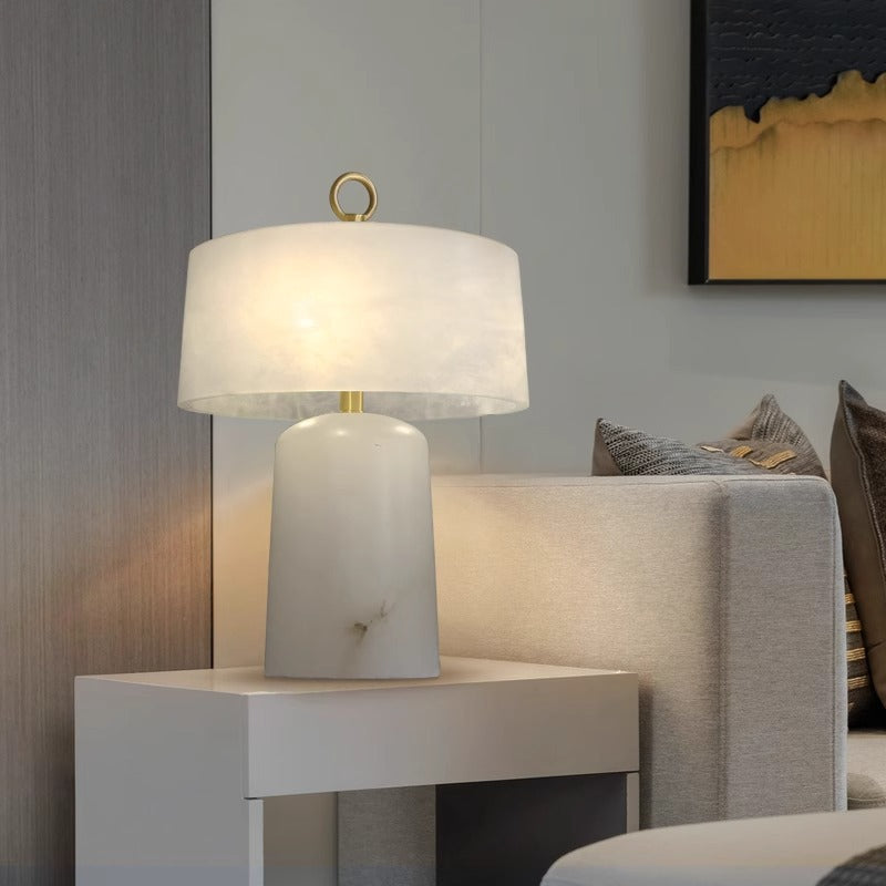 Alabaster Table Lamp For Modern Bedside Lighting In Elegant Interiors OpalDwell