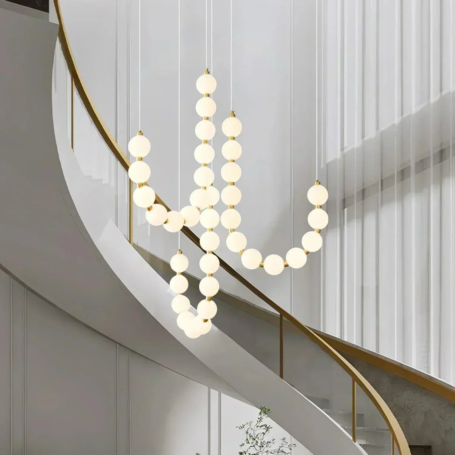 LustreNova Brass Necklace Chandelier For Elegant Spaces - OpalDwell