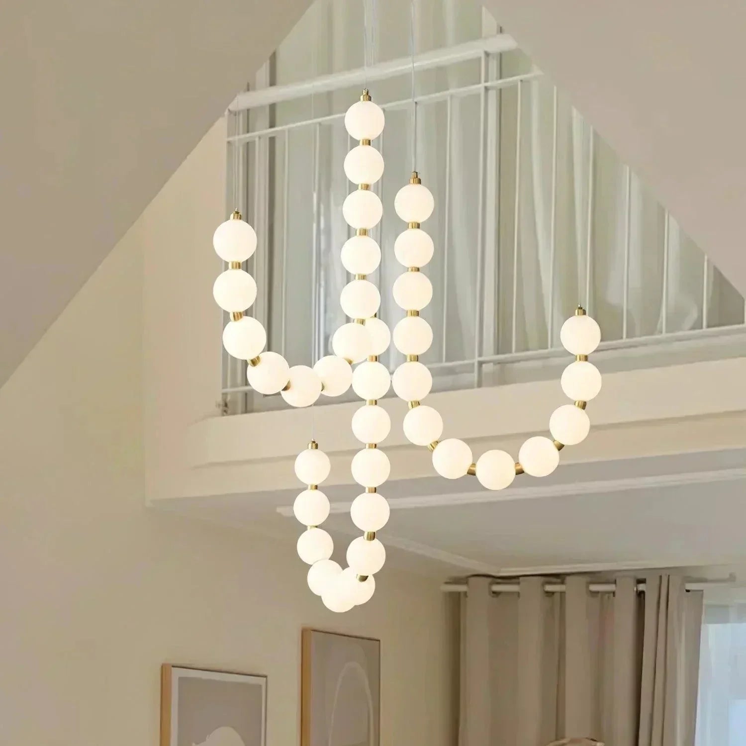 LustreNova Brass Necklace Chandelier For Elegant Spaces - OpalDwell