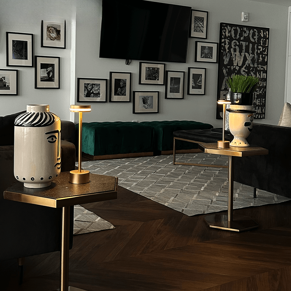 LumaNova Gold LED Table Lamp For Living Room And Bedroom With Soft Warm Light - OpalDwell