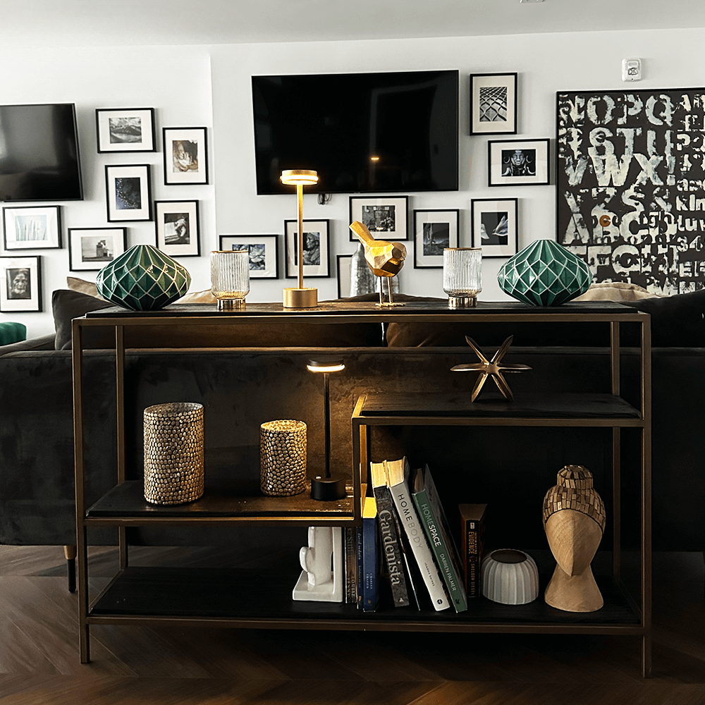 LumaNova Gold LED Table Lamp For Living Room And Bedroom With Soft Warm Light - OpalDwell