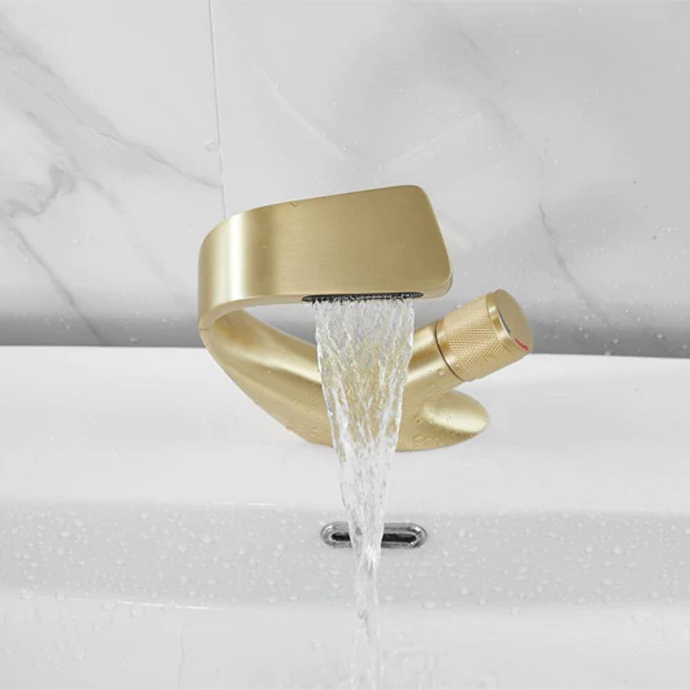 CascadeFlow Modern Waterfall Sink Faucet One-Handle OpalDwell