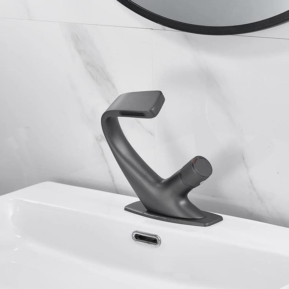 CascadeFlow Modern Waterfall Sink Faucet One-Handle OpalDwell