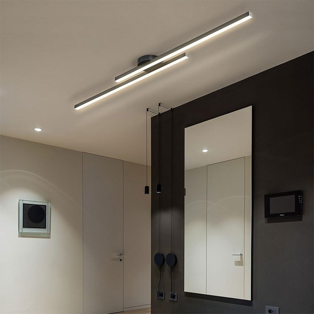 LumenVale Minimalist Aluminum LED Semi Flush Ceiling Light For Living Rooms OpalDwell