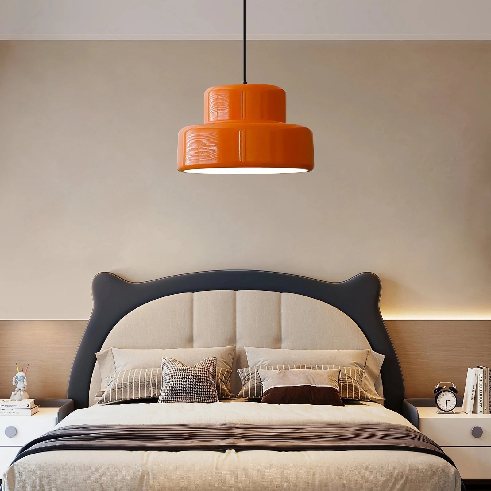 AuroraOrbit Orange Bauhaus Pendant Lamp for Dining Room - OpalDwell