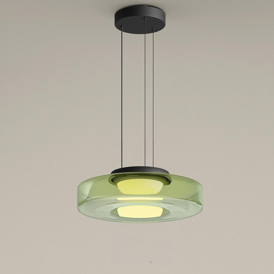 LumenCrest Bauhaus Glass Pendant For Kitchen Island - OpalDwell