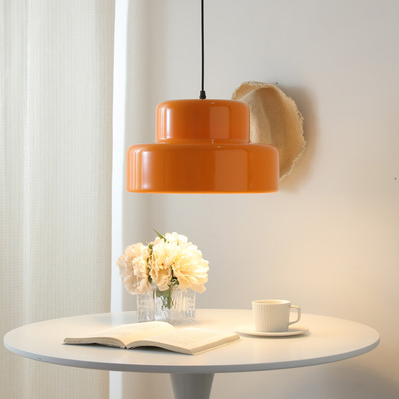 NovaLux Kitchen Island Pendant Light Orange Bauhaus Style - OpalDwell