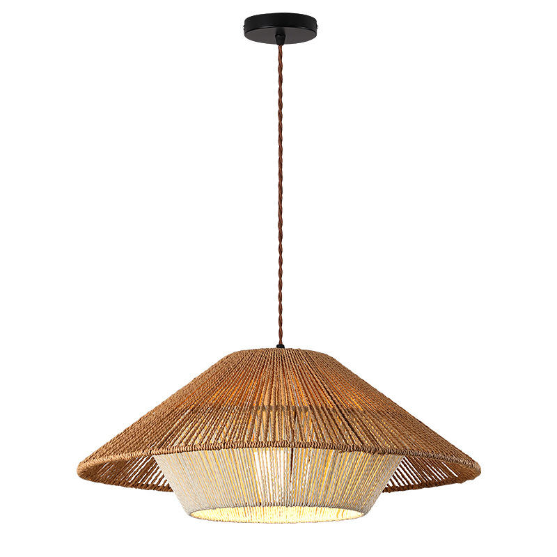 Kairo Weave Pendant Light Handwoven Wicker Japanese Boho Dining Room Lighting OpalDwell