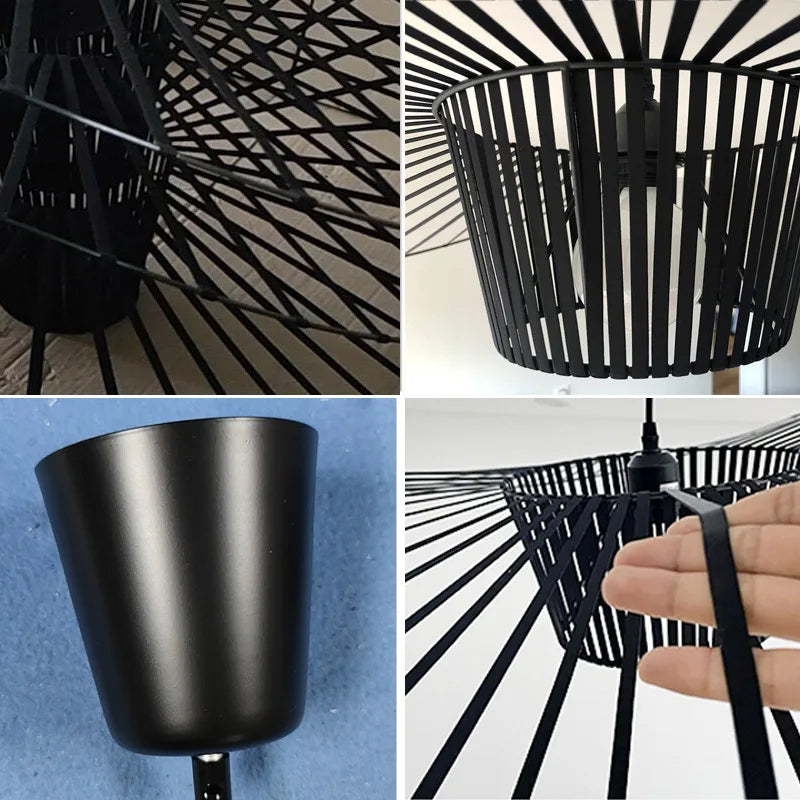 Aurelin Matte Black Hat Pendant Light Ceiling Lamp OpalDwell
