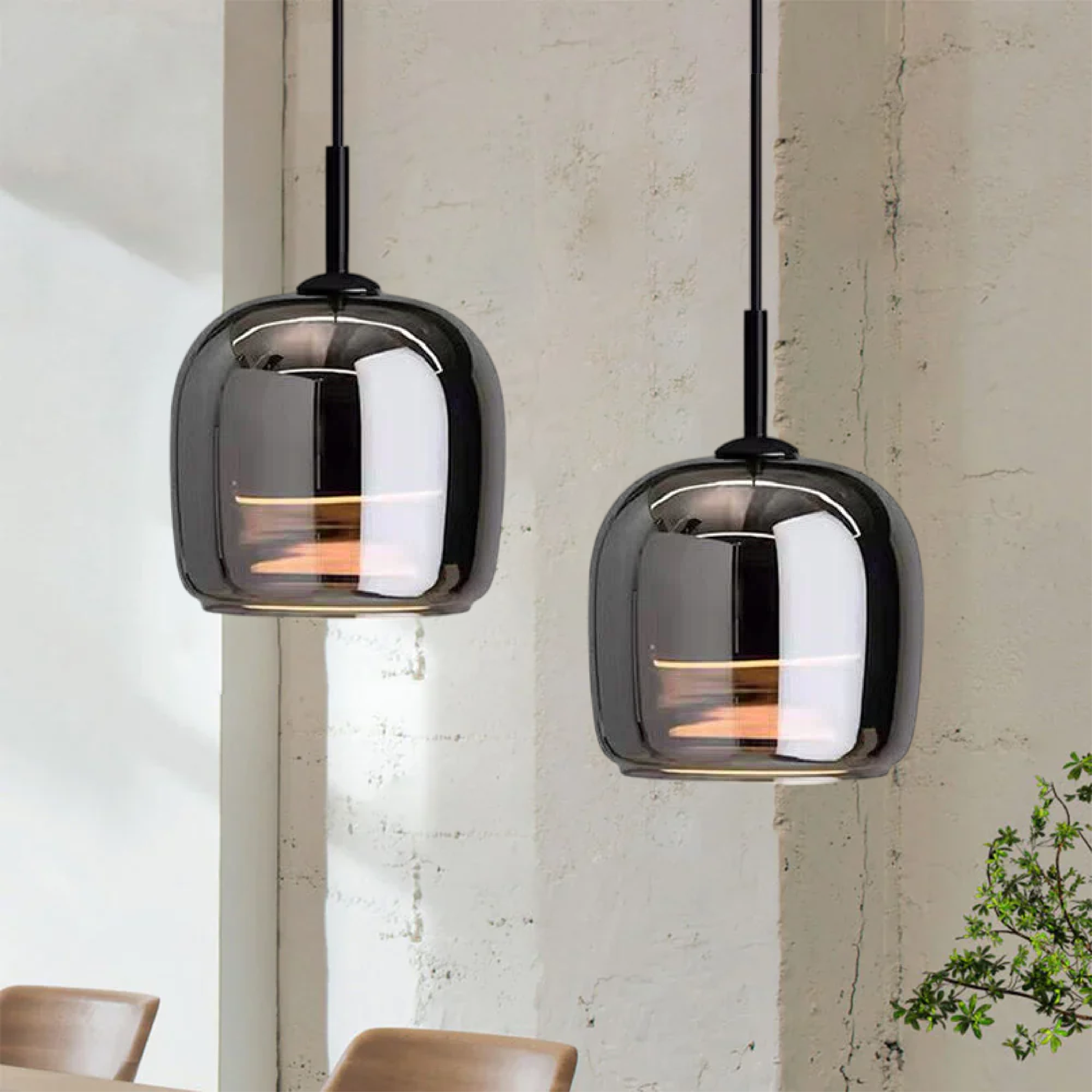 Nordic Black Glass Pendant Lamp for Kitchen Island OpalDwell
