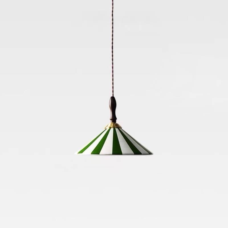 Striped Pendant Light – Retro Cone Ceiling Fixture For Dining And Living Spaces OpalDwell