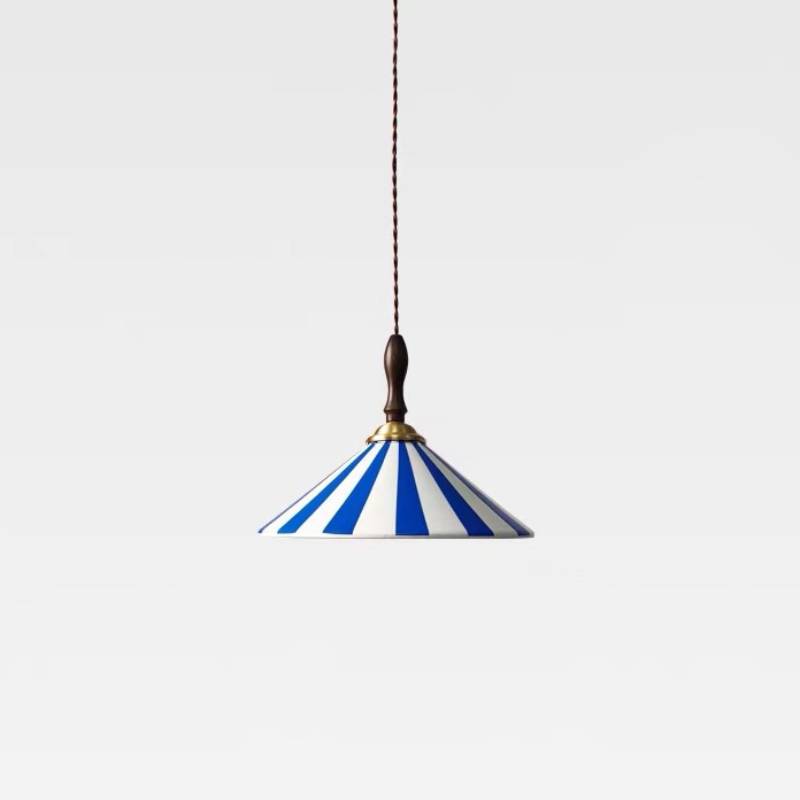 Striped Pendant Light – Retro Cone Ceiling Fixture For Dining And Living Spaces OpalDwell