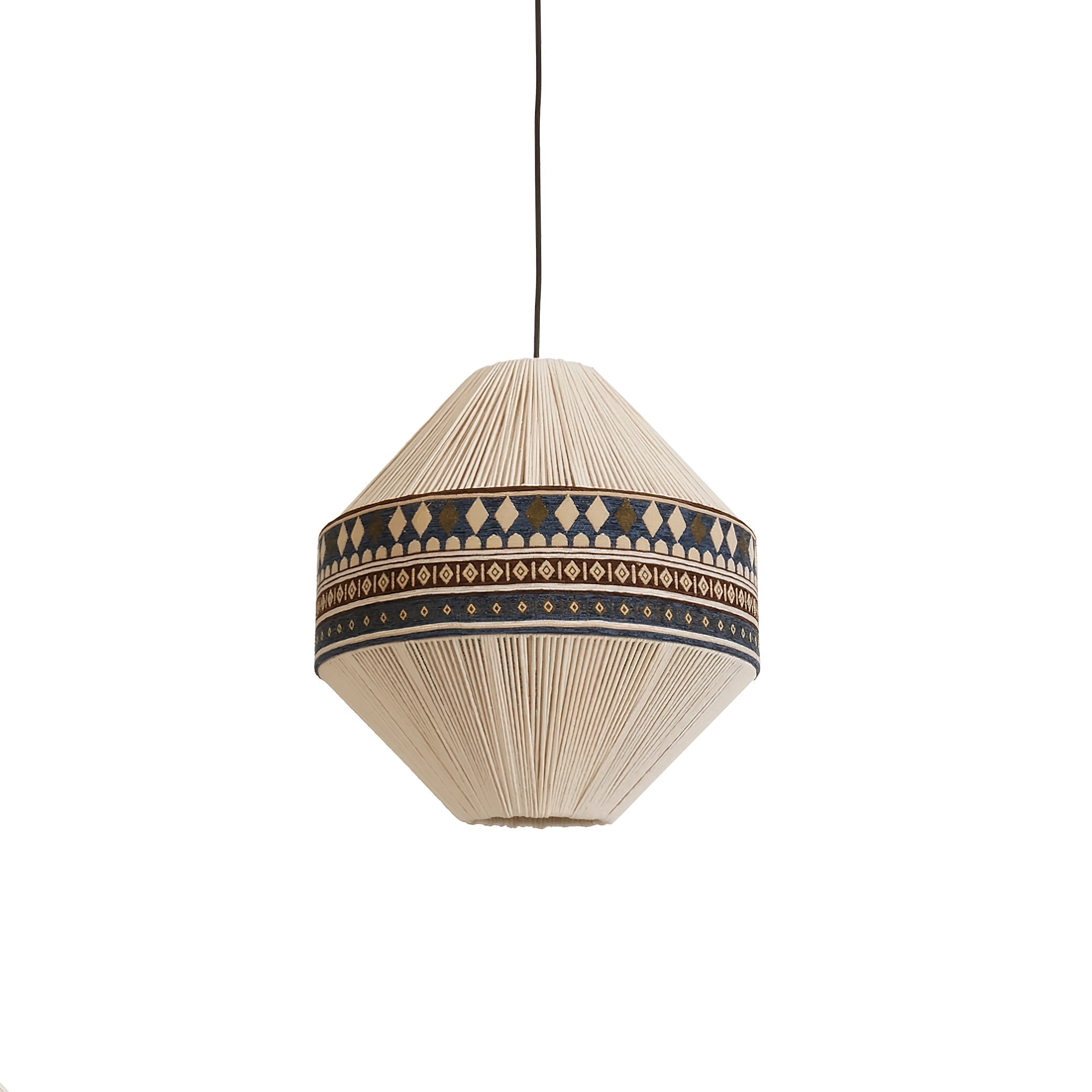 Astraea Boho Fringe Pendant Lamp with Geometric Weave - OpalDwell