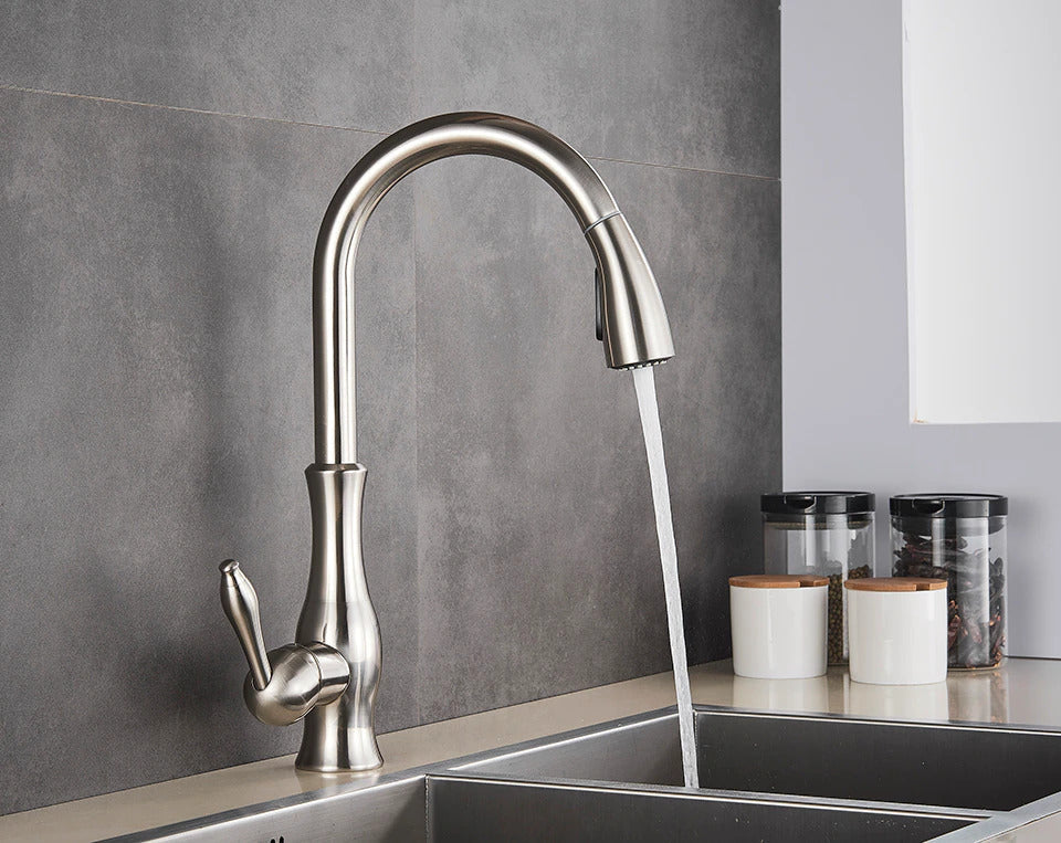 Vellaro Pull Out Kitchen Faucet By OpalDwell Stainless OpalDwell