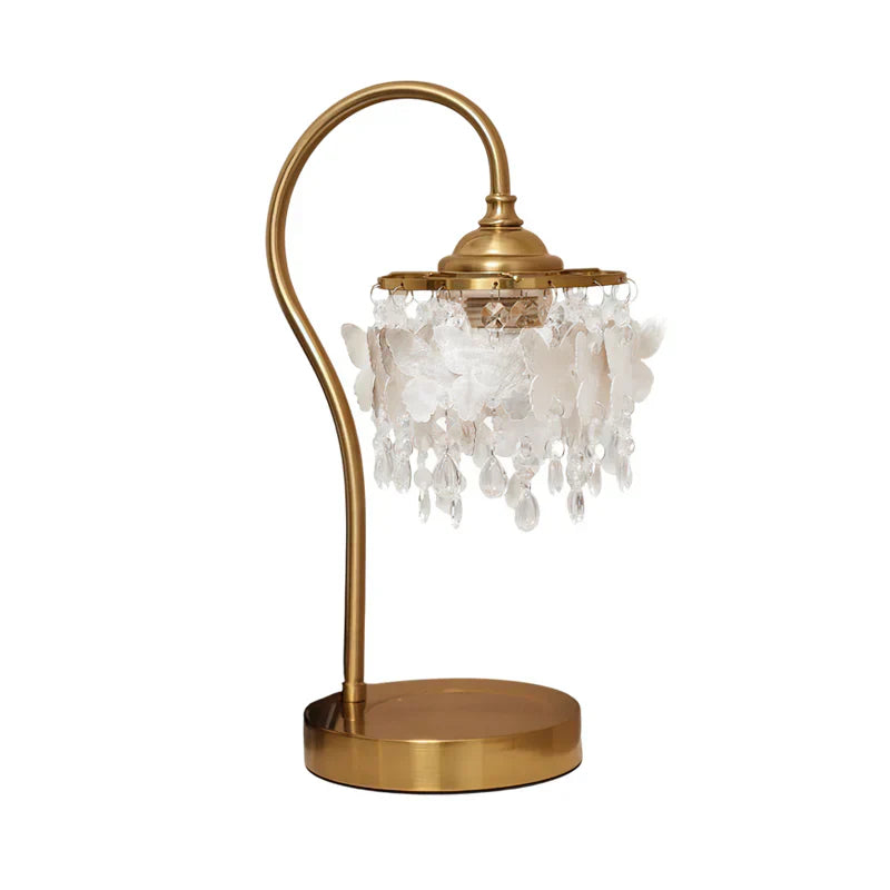 Crystal Table Lamp With Butterfly Detail - Decorative Statement Lighting - OpalDwell