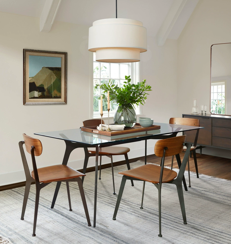 KirraLume Beige Linen Drum Pendant Lamp for Dining Room - OpalDwell