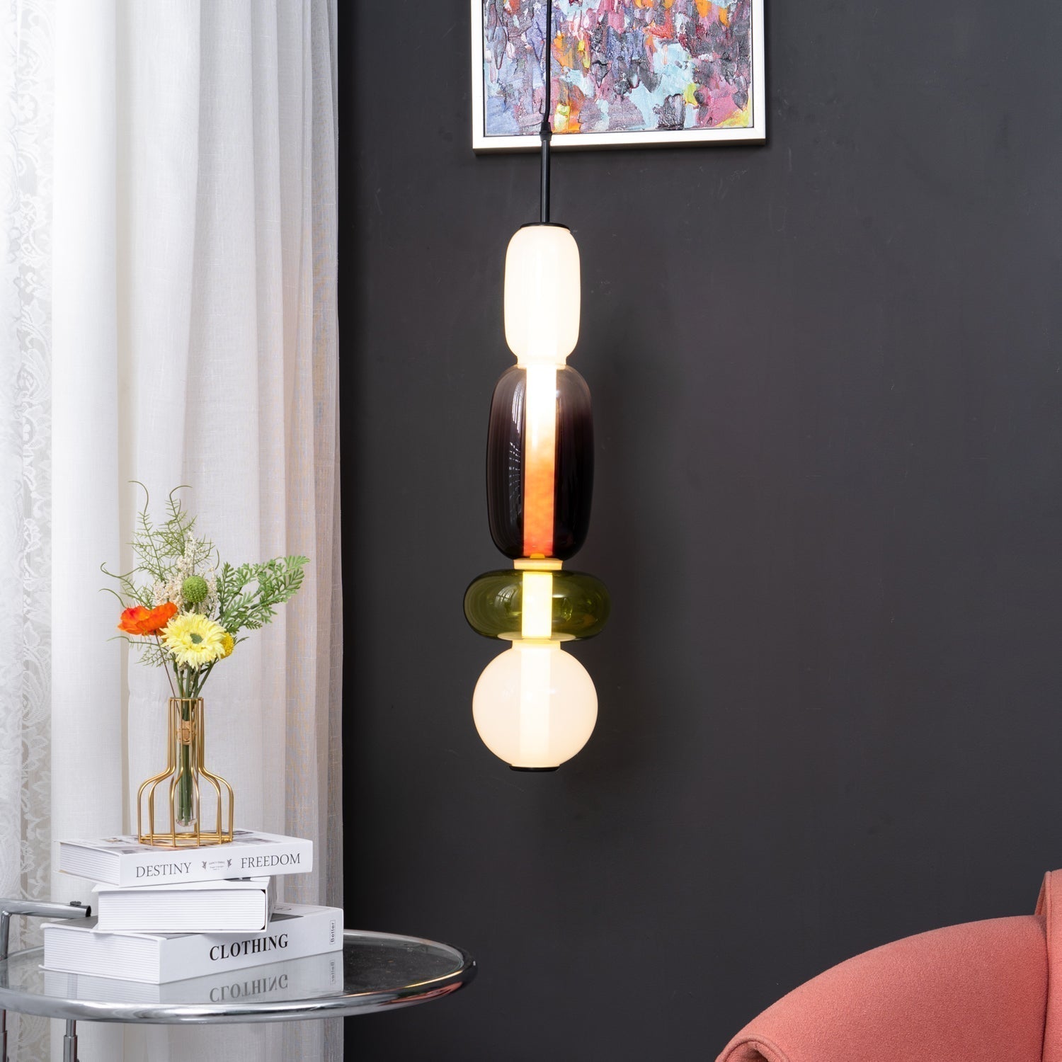 LumaWisp Sugar Glass Pendant Light for Warm Ambience - OpalDwell