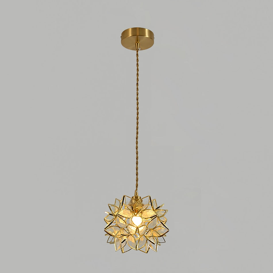 AuroraCapiz Natural Hanging Lamp With Handcrafted Finish OpalDwell