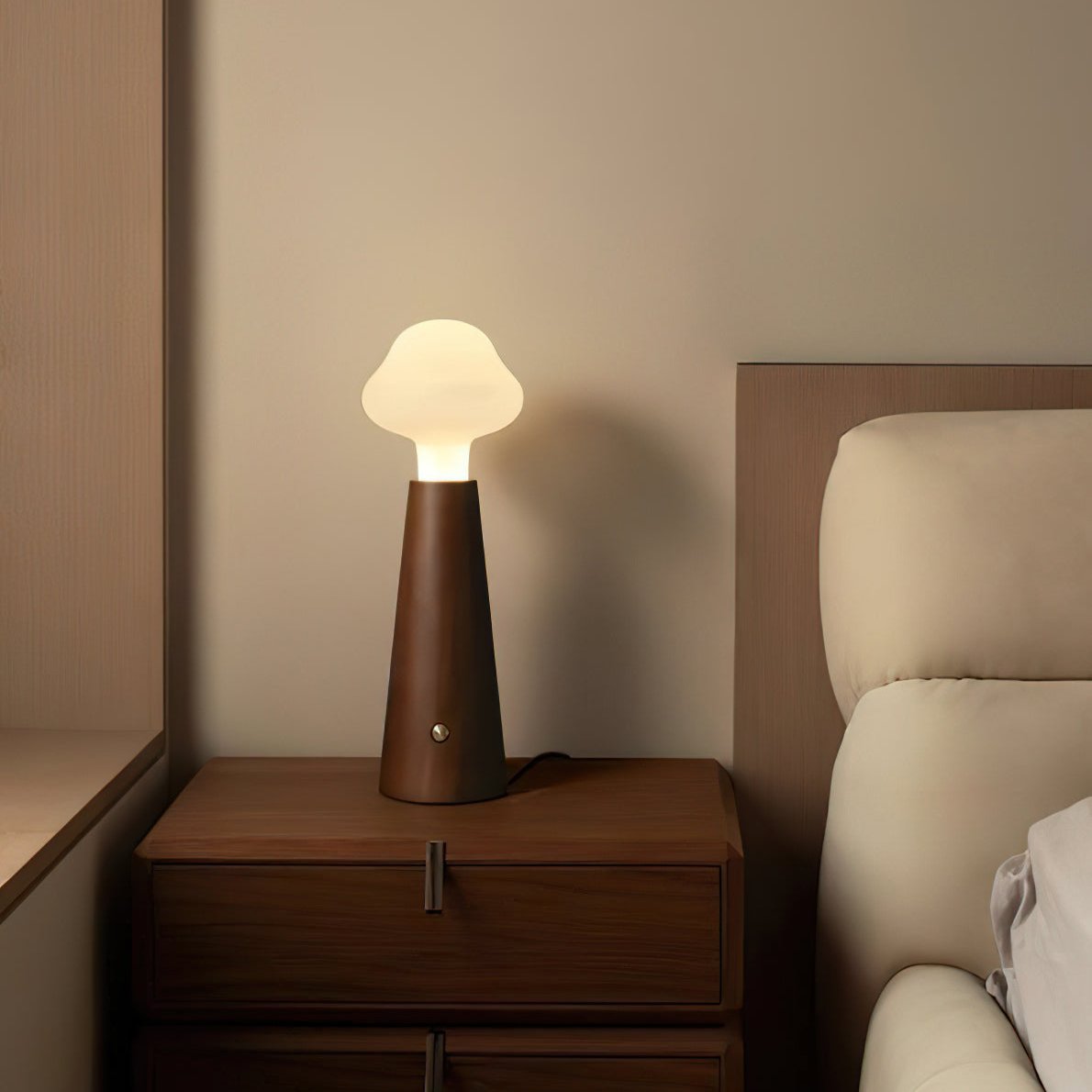 SylvaLume Poetic Table Lamp Metal Wood Acrylic Glow - OpalDwell
