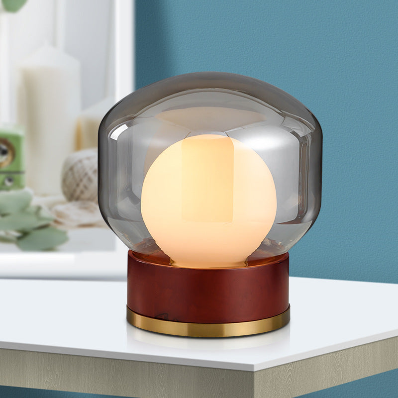 Aero Smoked Glass Table Lamp For Modern Bedside Light - OpalDwell
