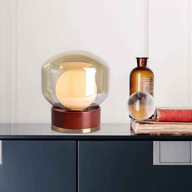 Aero Smoked Glass Table Lamp For Modern Bedside Light - OpalDwell