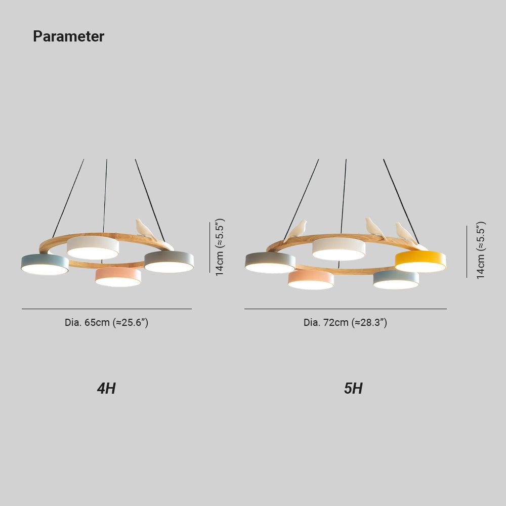 AeroNest Bird Round Chandelier | Multi-Material Fusion - OpalDwell