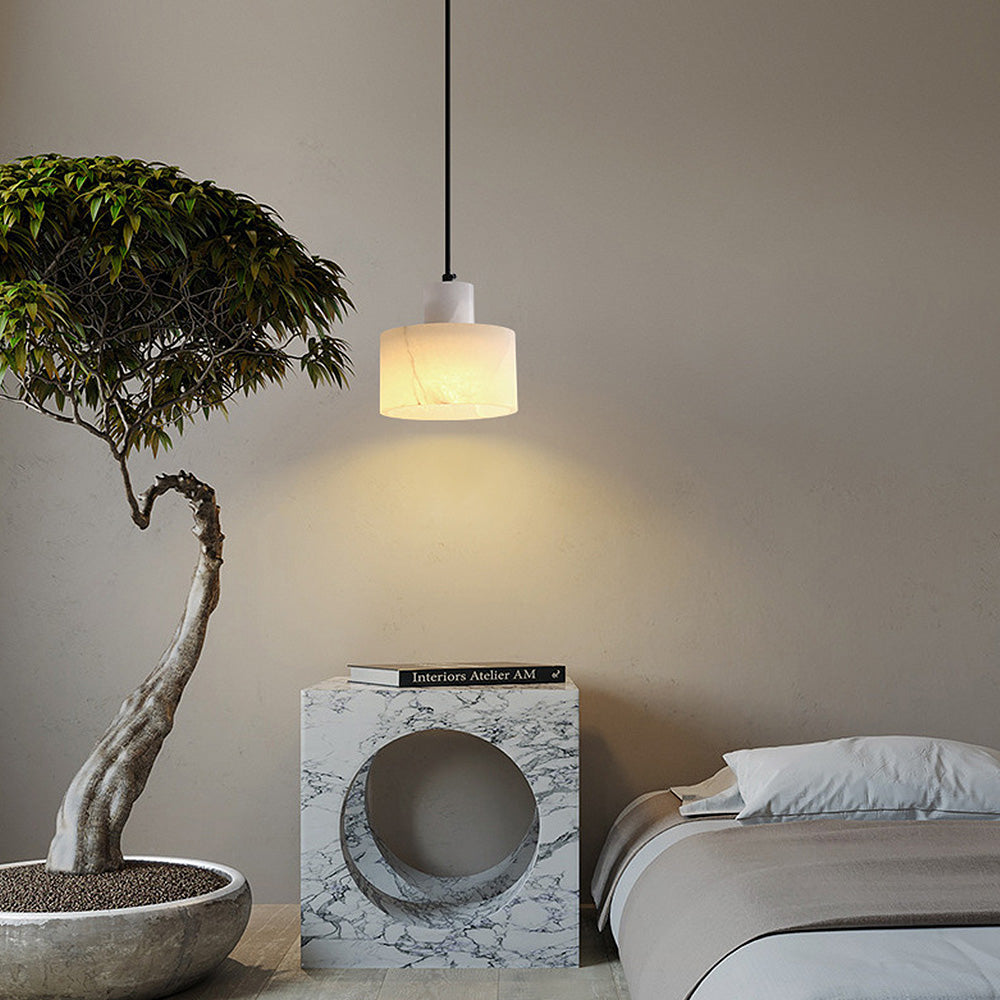 Nordic White Marble Minimalist Pendant Lamp By LumaMarble - OpalDwell