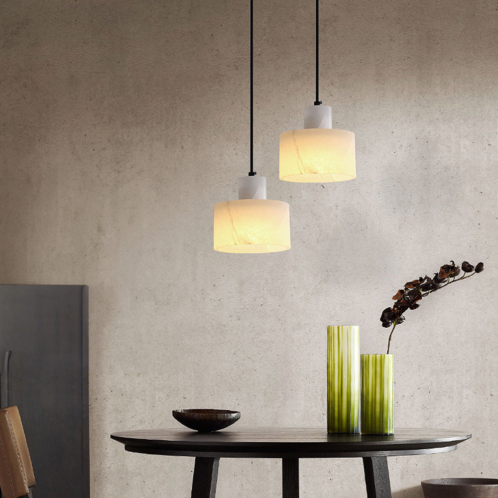 Nordic White Marble Minimalist Pendant Lamp By LumaMarble - OpalDwell
