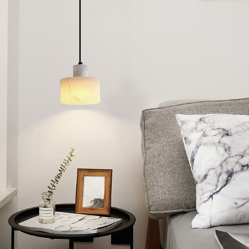 Nordic White Marble Minimalist Pendant Lamp By LumaMarble - OpalDwell