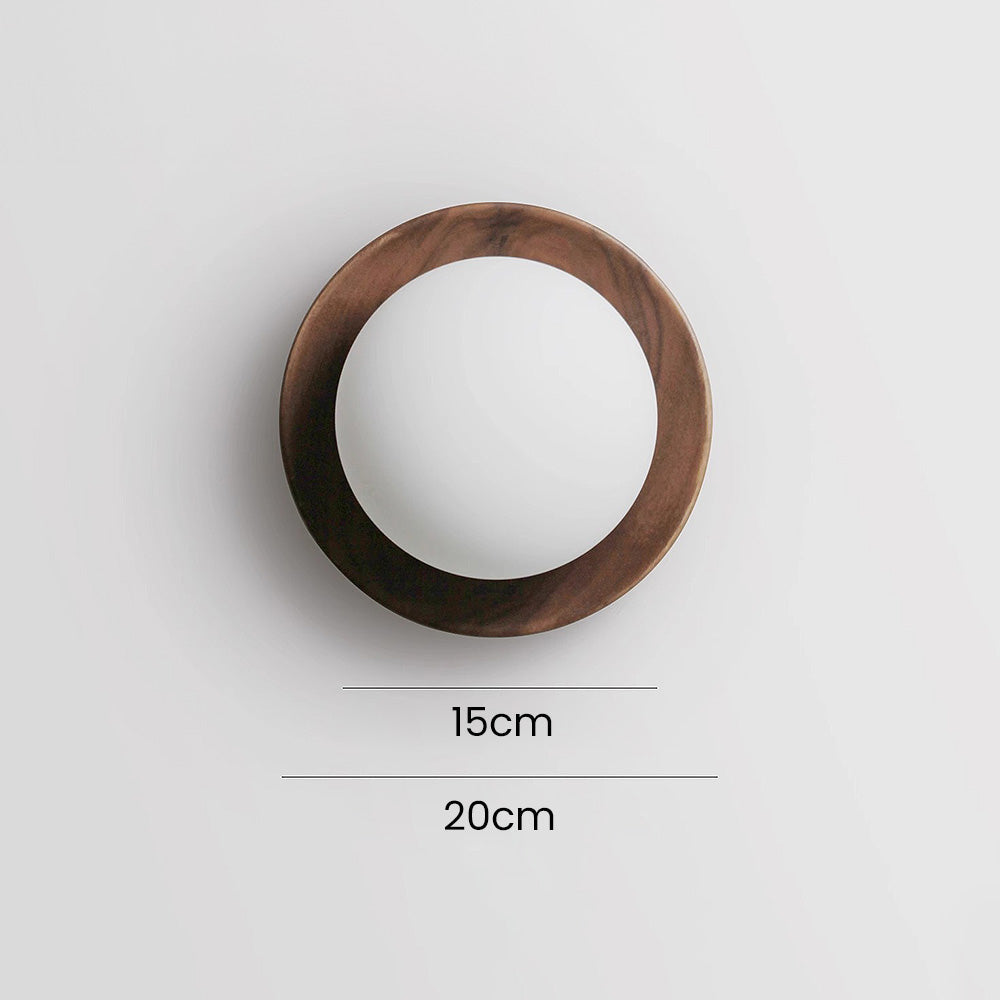 Aurelo White Wood Wall Light Sconce With Glass Accent - OpalDwell