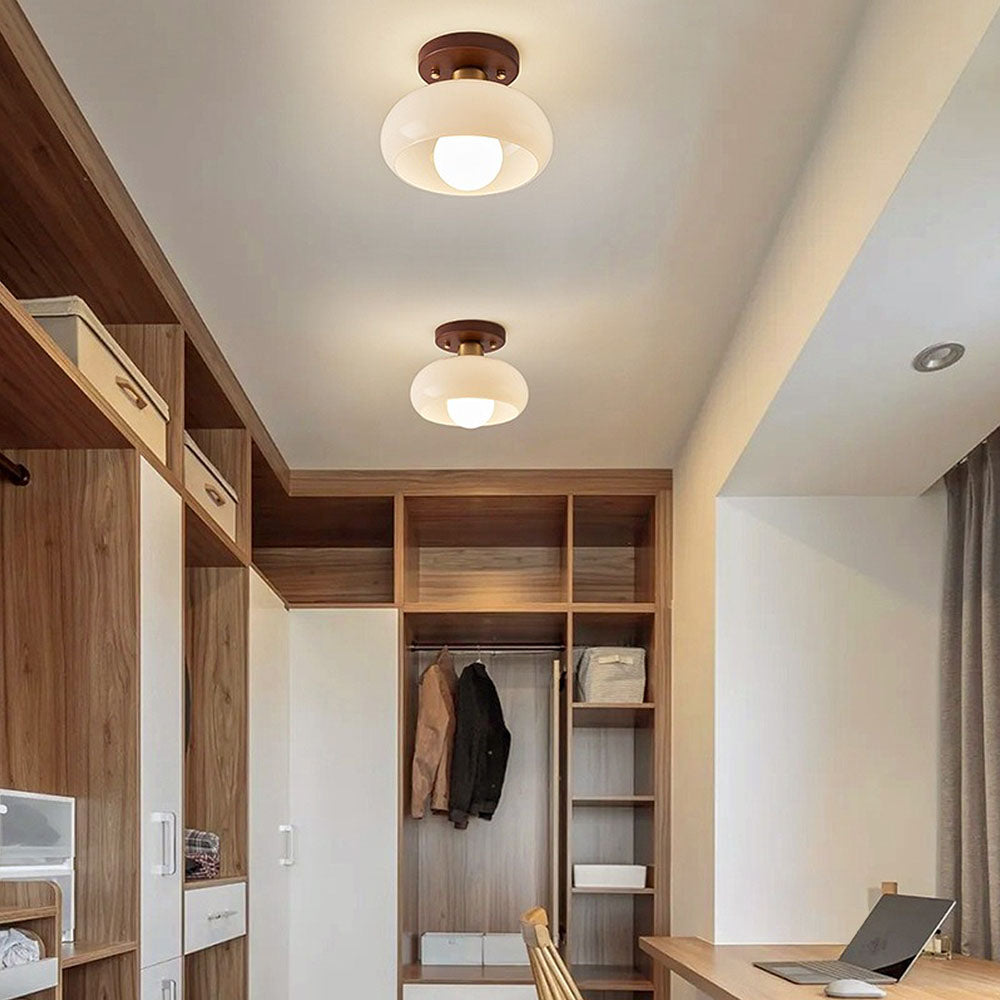 Vintora White Mini Ceiling Lamp In Vintage Style Glow - OpalDwell