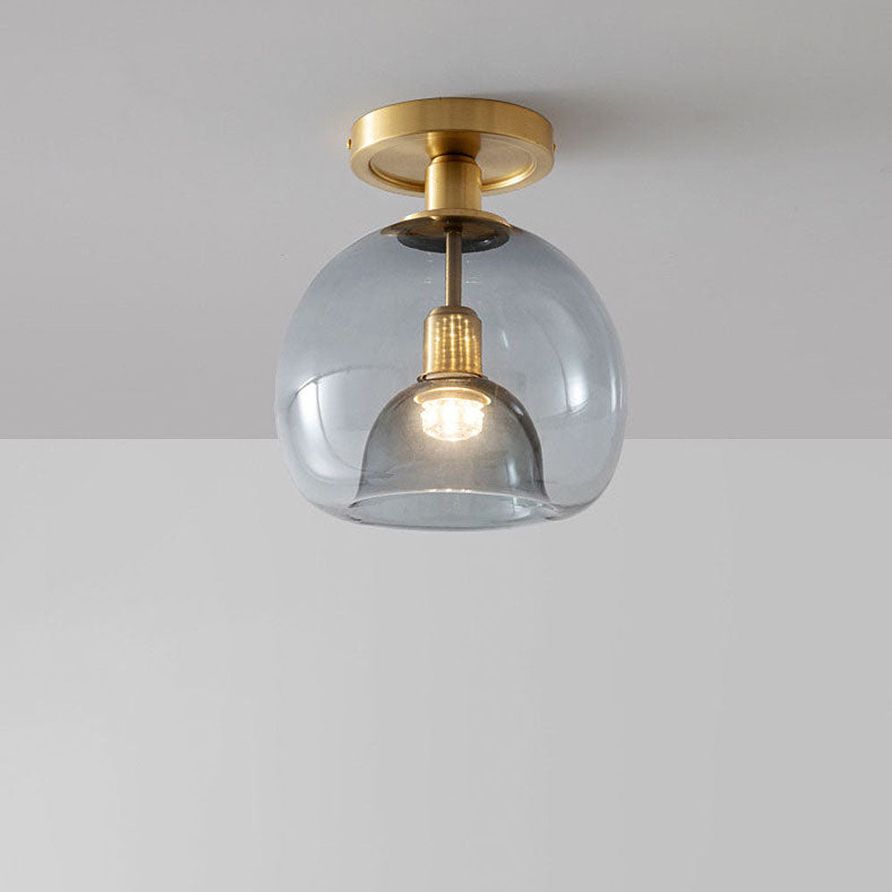 AerisGlow Grey Glass Ceiling Light Modern Minimalist - OpalDwell