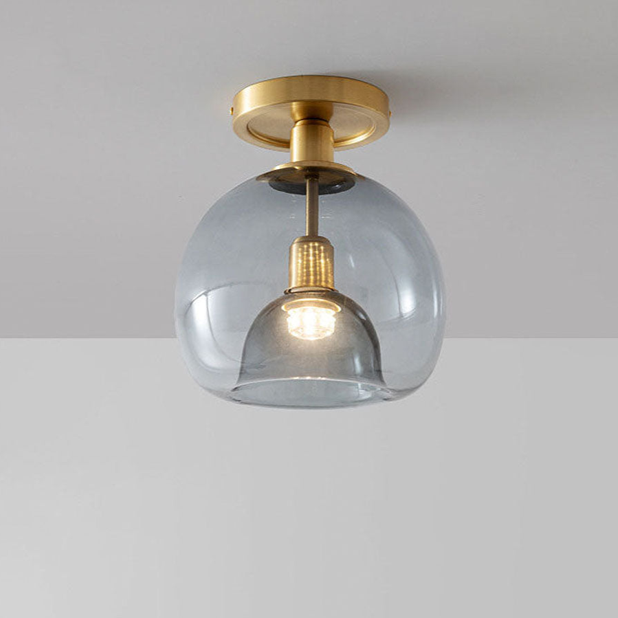 AstraLume Grey Glass Ceiling Light for Hallways and Entryways Minimalist Design - OpalDwell