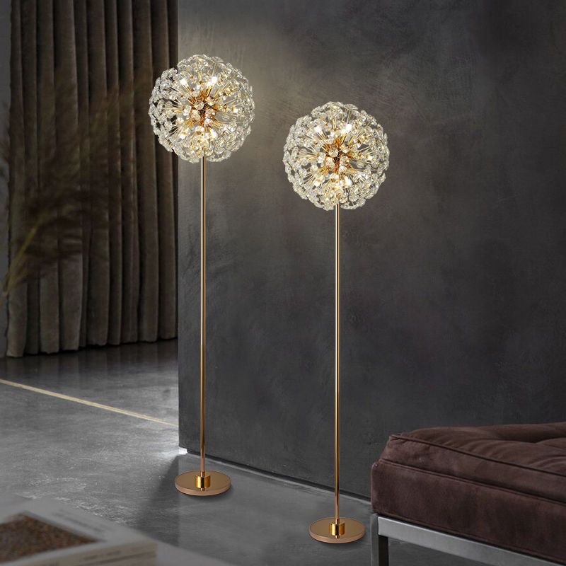Meadow Bloom Crystal Floor Lamp With Luxury Gold Finish OpalDwell