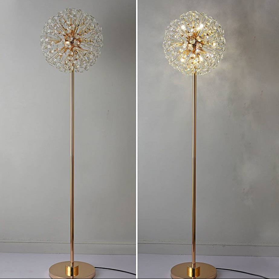 Meadow Bloom Crystal Floor Lamp With Luxury Gold Finish OpalDwell