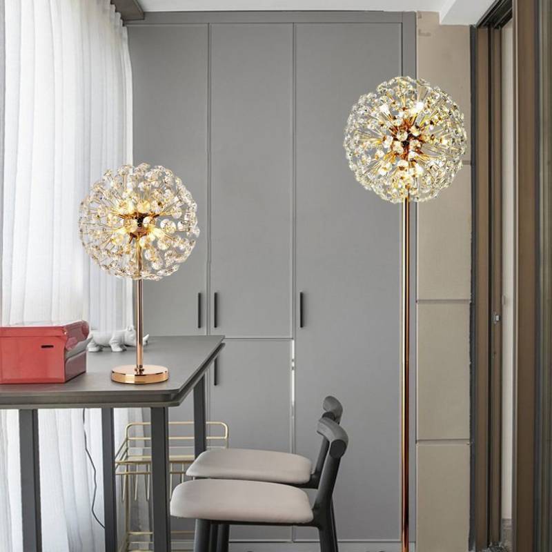 Petal Crystal Table Lamp Luxury Modern Bedside Light - OpalDwell