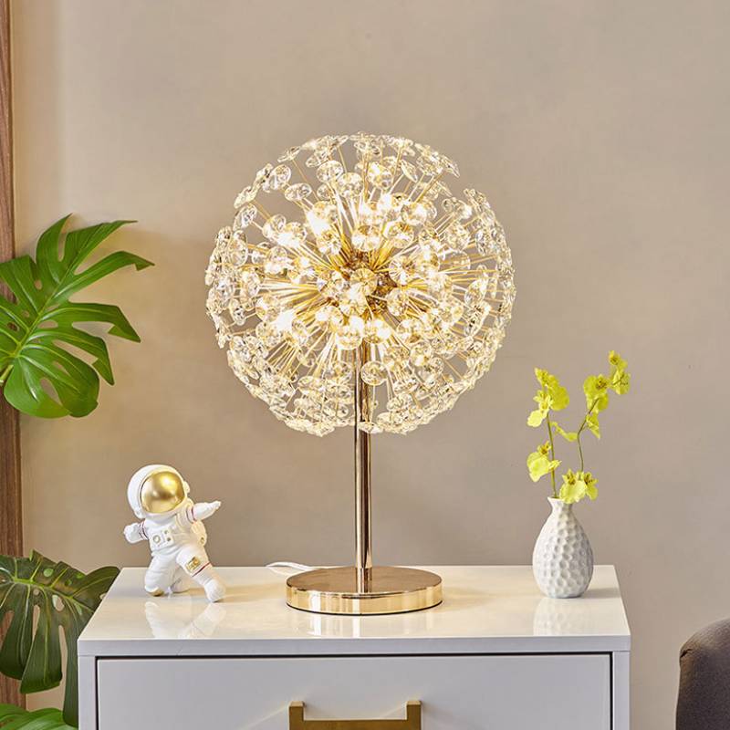 Petal Crystal Table Lamp Luxury Modern Bedside Light - OpalDwell